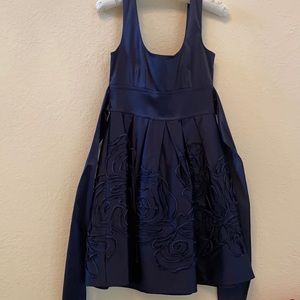 Gorgeous embroidered navy babydoll party dress